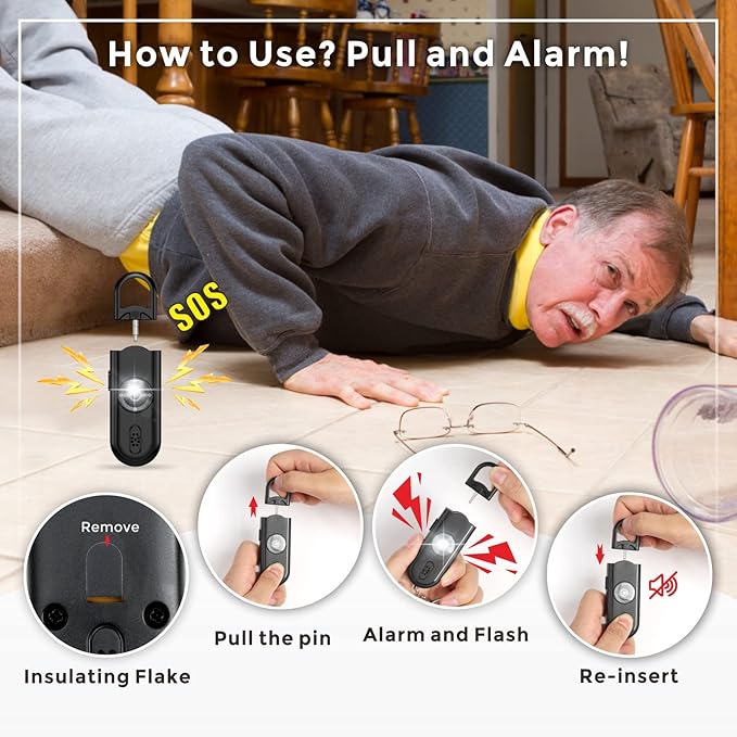Personal Safety Alarm for Women Girls, 130dB Loud Siren + LED Light, Stylish Keychain, Easy-Pull Emergency Self-Defense for Night Safety, Running, Travel, College Students & Stocking Stuffer Gifts