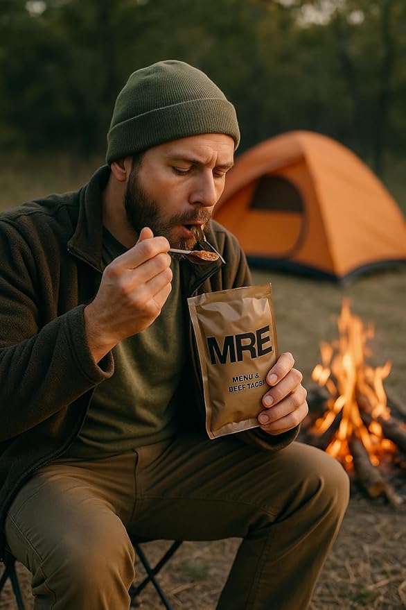 MRE Meals Ready to Eat – 4 Pack Variety | Shelf-Stable Emergency Food Supply | Long-Term Survival Rations for Camping, Hiking & Disaster Preparedness