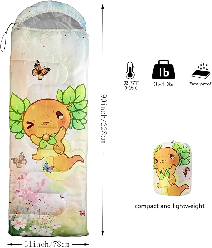 QOOMO Camping Sleeping Bags,3 Season Warm & Cool Weather,Lightweight,Waterproof Sleeping Bags for Adults & Kids,Traveling,and Outdoors,Camping Gear Equipment