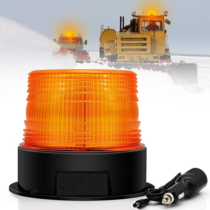 AnTom 2PCS Magnetic Wireless Strobe Lights, Rechargeable Emergency Flashing Warning Battery Operated Beacon Light for Vehicle, forklifts,Tractors,Golf carts,UTVs,Cars,Buses
