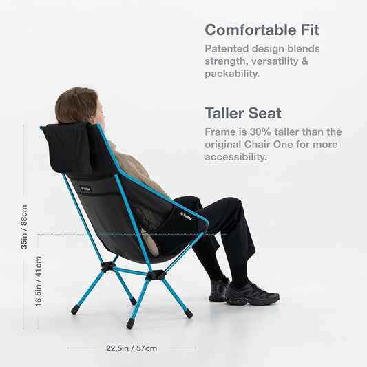 Helinox Chair One Highback (re) High-Performance Camping Chair,2.6lbs, Camping Chairs High Back, Packable, Portable, Camping, Hiking, Travel, Flame Multiblock