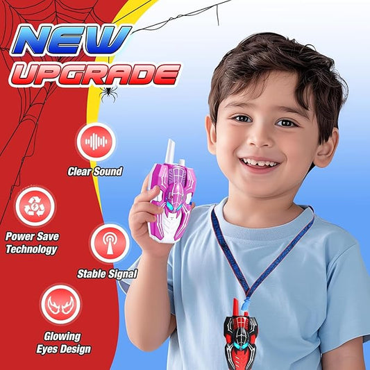Walkie Talkies for Kids Long Range, Kids Walkie Talkies 3 Pack, Spider Toys for Boys 3-4 4-6 6-8 Outdoor Camping 2 Way Radio Toy, Birthday Toys for Ages 3-4 5-7 8-13 (3PCS)
