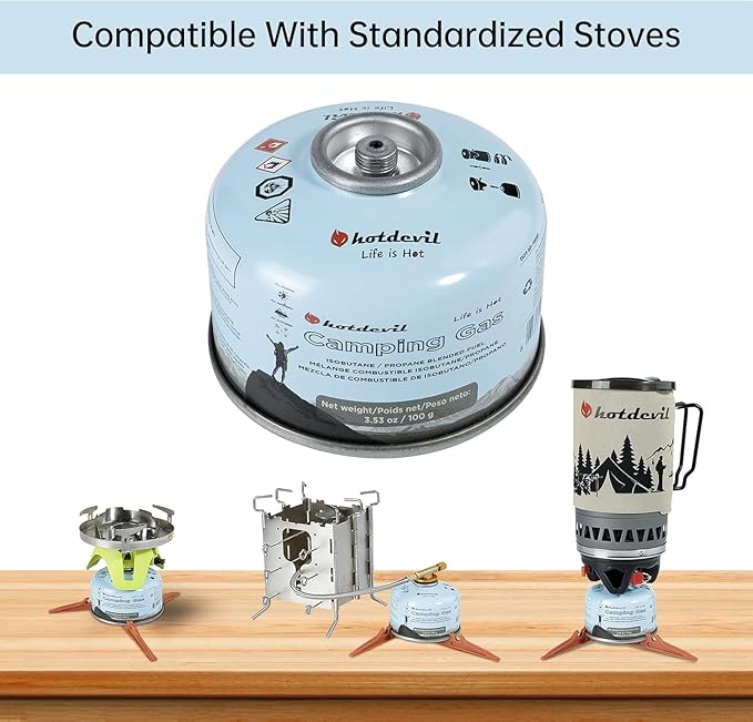 Isobutane Fuel Canister 100 Gram Camping Stove Fuel Butane Backpacking Stove Fuell Camping Fuel Canister Isobutane Propane Fuel Canister 4 oz(4 Pack)