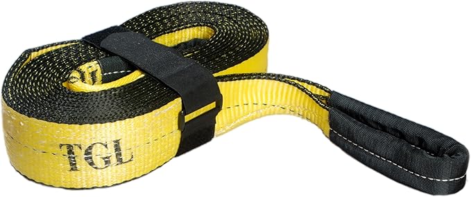 TGL Heavy Duty Tow Strap with Loops, 3" x 20', 30,000 lb Break Strength, Reinforced Loops - Emergency Strap for Truck, UTV, ATV - Compatible with Jeep Accessories, Ford, Toyota.
