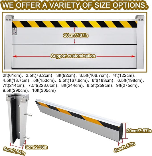 Doorway Flood Barrier, 2/3/4/5/6/7/8/9/10/11/12/13ft Flood Barrier Vertical Detachable Reusable Flood Barrier, Heavy Duty Flood Protection Stop Log System, Home Garage Door(H 2.6ft(80cm),23ft(