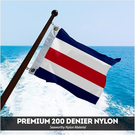 AGAS Charlie Code C Marine Signal 1.5x2 Ft Flag - Printed 200D Nylon - Canvas Header - Brass Grommets - Colorfast & Stitched Edges - Nautical Boat Flag - Naval Code Signal.