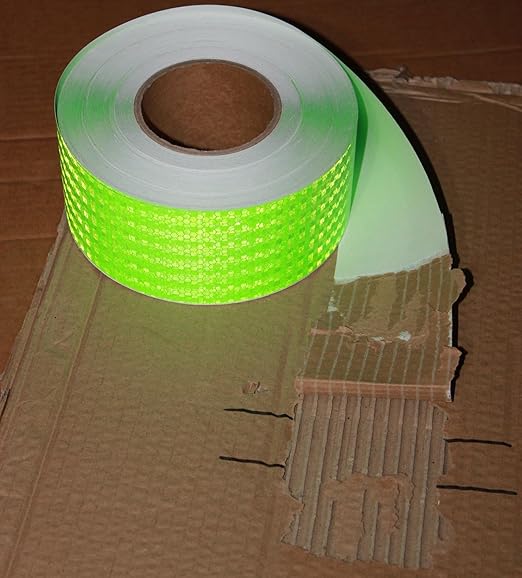 Green Reflective Tape Outdoor Waterproof 3 inch Wide, High Visibility Warning Industrial Marking Tape, Safety Stickers (168 feet)