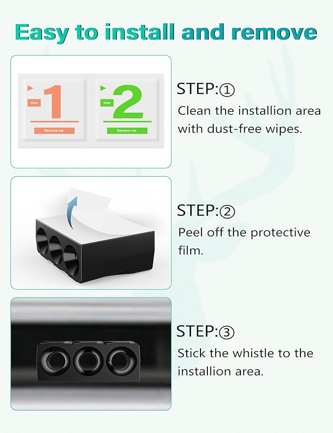 Elook Upgraded Deer Whistles for Car, Deer Horn for Car, Save Deer Whistle for Vehicles, Trunks, Motorcycle, Three-Horn, 6 Pack (Patented Product) Automotive Safety Kits