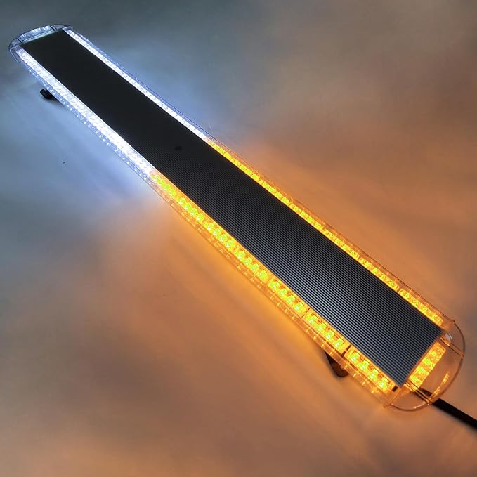 CFLMYYXGS 12V-24V LED Lights Rooftop Emergency Warning Light bar 26 Strobe Patterns Vehicles Security Law Snowplow Tow Trucks Crane Construction Cars Wreckers Beacon Light (120 LED Amber/White)
