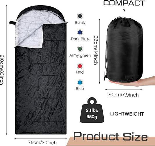 Tranqun 10 Pcs Sleeping Bags Bulk for Adults Sleeping Bag Liner Cold Weather 4 Seasons Camping Gear Equipment Lightweight Waterproof for Homeless Charity Hiking Travel, 5 Color