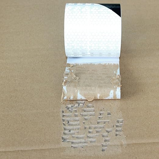 Black White Reflective Tape Outdoor Waterproof 3 inch, High Visibility Conspicuity Safety Industrial Marking Tape (11 feet)