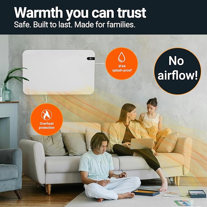 Könighaus 800W Smart Dual Space Heater – Wall heater and mobile use – WiFi App Control & Remote – Includes Towel Rack, Stand Feet & Mounting Kit – Color: White