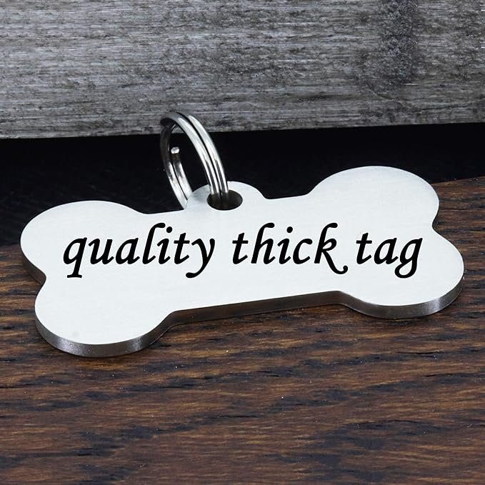 Ultra Joys Personalized Dog Tags for Pets - Durable Stainless Steel Customizable Dog Cat ID Tags - Dog Tags for Safety Optional Engraved on Both Sides -Birth Flower Dog Tag Large, Silver