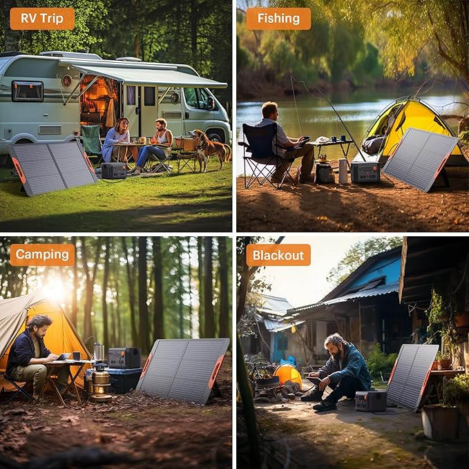 100W Portable Solar Panel,Camping Essentials, 20V ETFE Foldable Solar Charger for Power Station,QC3.0 USB-A &Type-C Output,23.5% High Efficiency IP67 Waterproof for Camping RV Offgrid Living