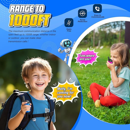 Toys for 3-8 Year Old Girls: comedyfun Mini Robots Walkies Talkies 2 Pack Christmas Birthday Gifts for 3 4 5 6 7 8 Year Old Girls Boys Stocking Stuffers Camping Hiking Toys Age 4 5 6 7 8 Girl Boy