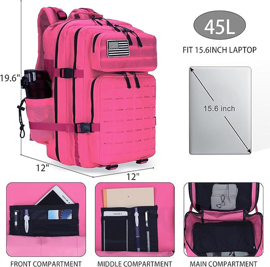 Military Tactical Backpack 45L/25L 3 Day Assault Pack Molle Daypack Hiking Backpack for Men and Women