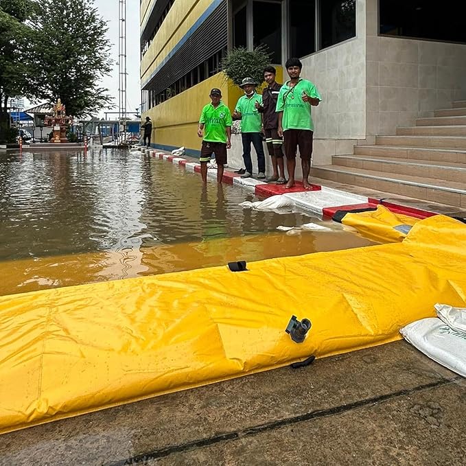Flood Protection Self-Rising Water Gate Flood Barrier for Home,Garage Doors,Basements,Warehouses,Absorbent Sandbag Alternative L:10' x W:5' x H:1'