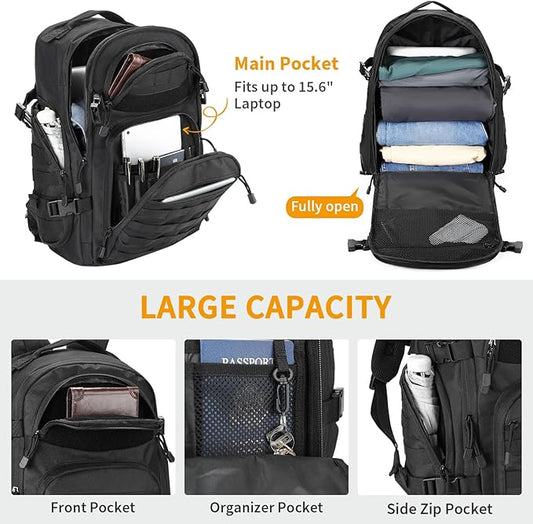 Military Tactical Backpack 30L Molle Rucksack EDC Daypack Small Bug Out Bag for Outdoor Hiking Travel Camping Cycling
