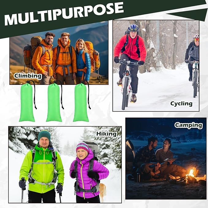 6 Pack 82.7" x 49.2" Emergency Sleeping Bag Emergency Thermal Blanket Survival Bivvy Sack Blanket with Whistle Waterproof Lightweight Portable Shelter for Outdoor Camping Hiking
