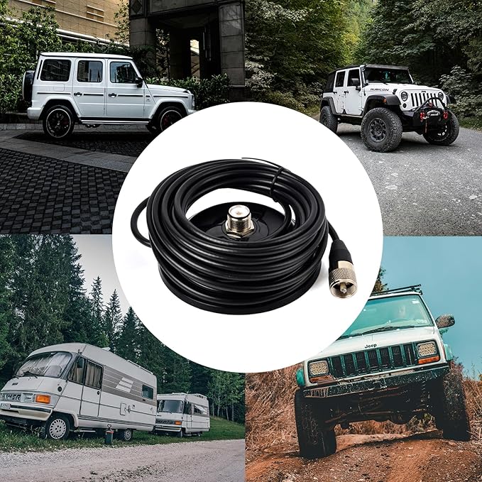 YNISBT Heavy-Duty SO239 Magnetic Antenna Mount Base W/5M(16.4ft) Low Loss RG58 Cable PL259 Connector for Anytone BTECH Icom Car Truck Mobile Radios