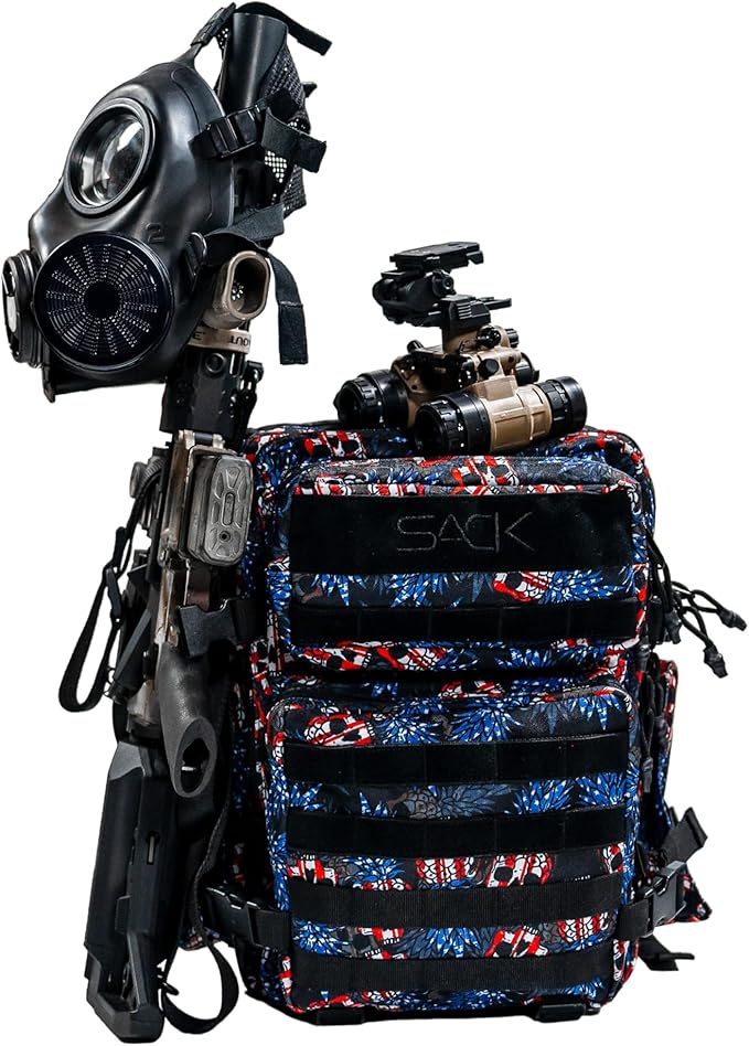 Combat Iron 25L Military Tactical Backpack for Men & Women, Molle Daypack Bug Out Bag, Hiking, Camping, Travel Rucksack with Bottle Holder, USA Pineapple Grenade Design