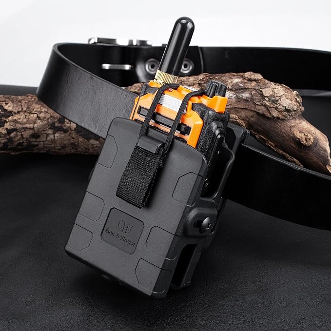 Universal Radio Holster with Belt Clip Compatible with Motorola APX6000 XTS5000 XTS2500, Kenwood TK-2000, Hytera PD700 PD782, Hard Shell Two-Way Radio Holder for 1.5–2'' Belts, Adjustable Fit