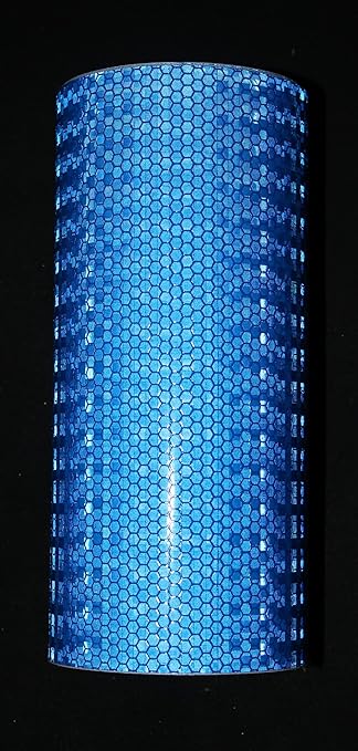 Reflective Tape Blue Outdoor Waterproof 8 inch, High Visibility Industrial Marking Tape, Safety Adhesive Stickers (11 feet)