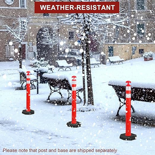 OrangeStar 9-Pack 42" Traffic Delineator Post Cones with Heavy Duty Rubber Base, Orange Safety Cones for Road, Parking Lot, Warehouse, Construction Zone Safety