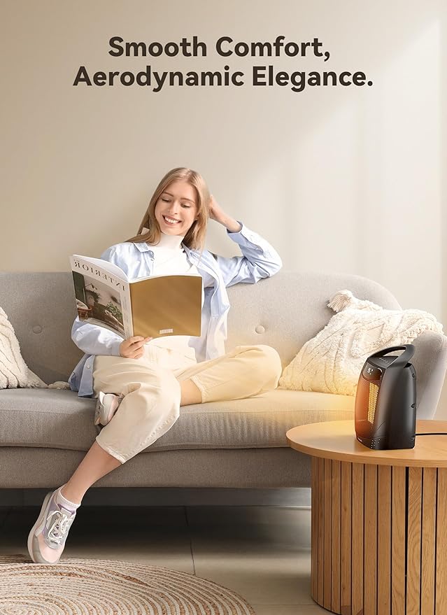 GiveBest Space Heater, 1500W Electric Portable Heaters for Indoor Use, Remote, 4 Mode, Timer, ECO Mode, PTC Ceramic Fast Safety Heat for Bedroom Office Home
