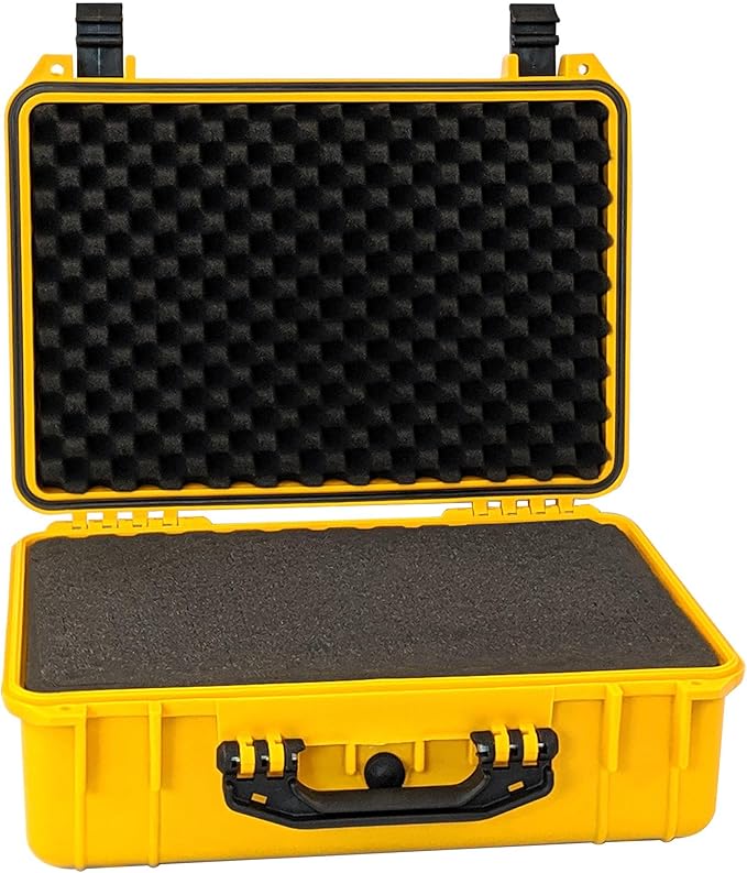 Weatherproof Equipment Cases, made of Polypropylene Plastic with Foam Insert (22" X 16.5" X 8.5" (L x W x H) (YELLOW))