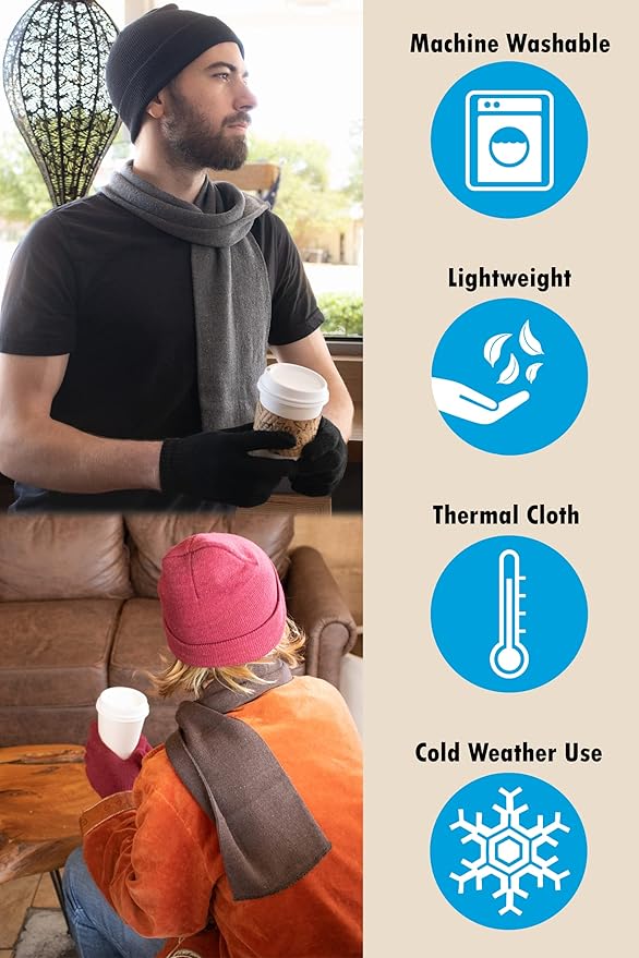 Moda West 72-Pack Gloves, Scarves, and Beanies - Bulk 24 Glove Pairs, 24 Scarves, 24 Beanies - Bulk Supplies for Cold Weather, Emergencies, Homeless, Charity