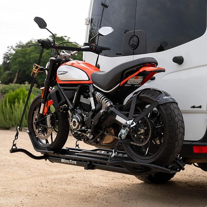 MotoTote TireSling Ratcheting Tie Down (1,940 lbs. Breaking Load Limit) – Innovative, Strap System for Motorcycle Tires