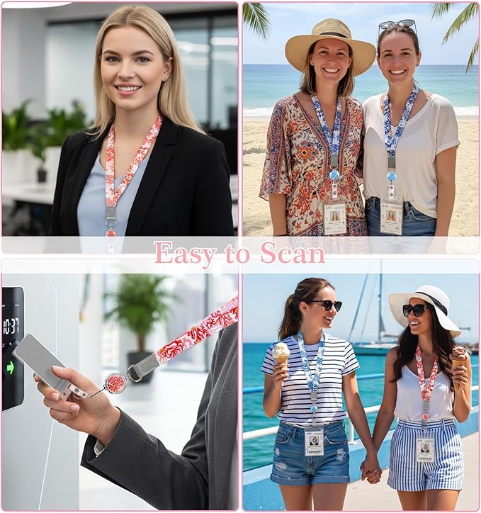 Lanyard for Cruise Ship Card, 2PCS Retractable Plastic Cruise Card Lanyard, Waterproof for Id Badge Key Office School Travel