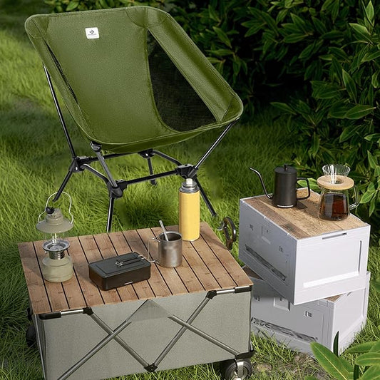 Camping Chair, Foldable with Storage Bag, Portable & Lightweight for Adults, 330lbs Capacity - Hiking, Fishing, Beach, Lawn (Green)