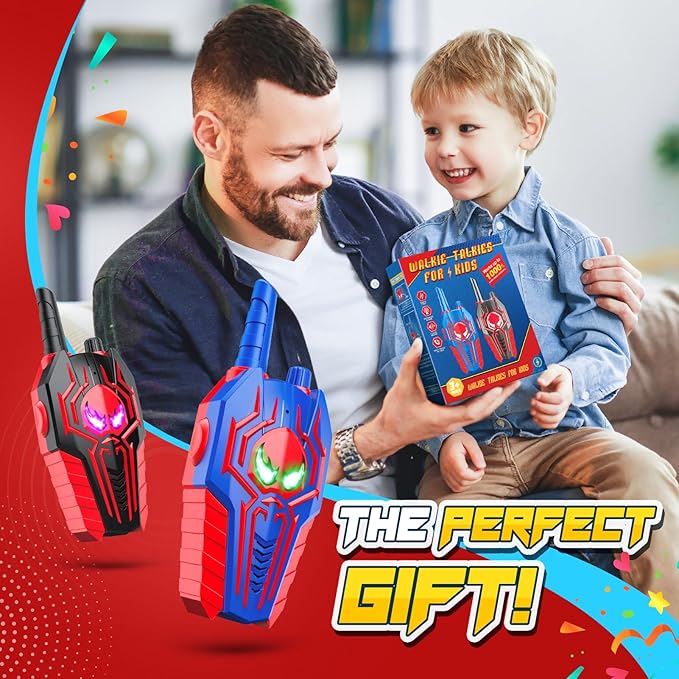 Rechargeable Walkie Talkies for Kids: Toys Christmas Birthday Gifts for 3 4 5 6 7 8 Year Old Boys Girls Grandkids Ages 5-7 Kids Walkie Talkies 2 Pack Outdoor Toy for 4 5 6 7 Year Old Stocking Stuffers