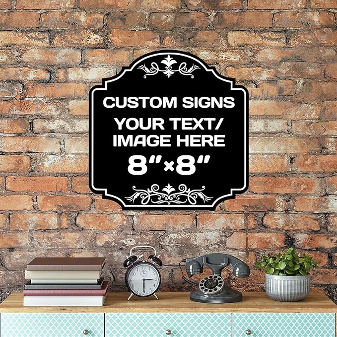 Personalized Aluminum Metal Signs - Weatherproof, Custom Text & Picture, Multiple Sizes, Hazard, Garden, Custom Door, Business Signs