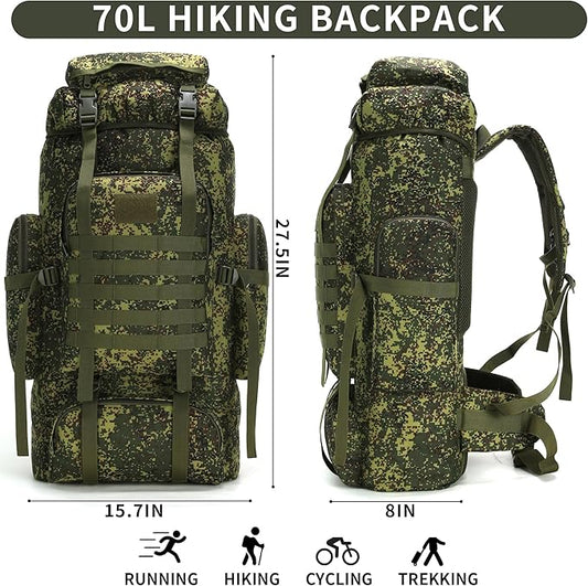 Hiking Backpack for Men 70L/100L Camping Backpack Military Rucksack Molle 3 Days Assault Pack for Climbing