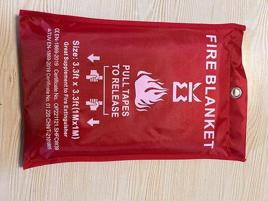 Fire Blanket for Kitchen Home Emergency - Fiberglass Blankets Fire Survival Suspension Flames Retardant Extinguisher Great for Stove Car Garage Office Camping Caravan BBQ Safety (4-Pack)