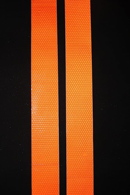 Industrial Reflective Tape Orange 4 inch Wide, Outdoor Waterproof High Visibility Safety Warning Adhesive Strips (10 feet, 10 Rolls)