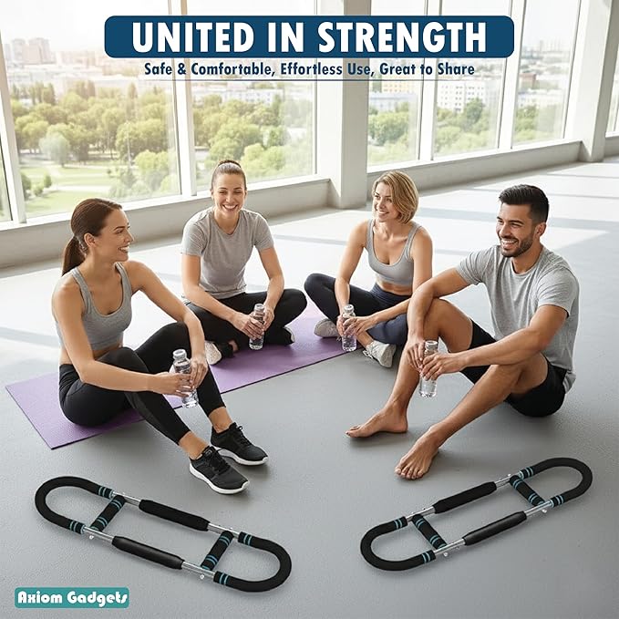 Adjustable Arm Twister Trainer, 40–130 Lbs Power Bar for Upper Body Strength, Portable Arm & Chest Workout Equipment for Men & Women, Ergonomic Anti Slip Handles, Home Gym Fitness Tool