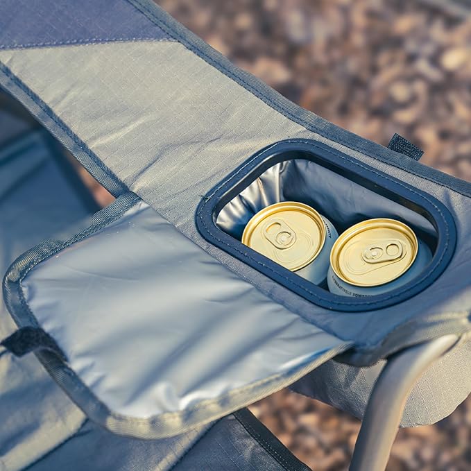 OUTSIDER Oversized Camping Folding Chair, Heavy Duty 500 LBS Portable Foldable Outdoor Chair Camp Chair with Cup Holder and Cooler Bag for Camping, Travel,Fishing, Lawn, Patio