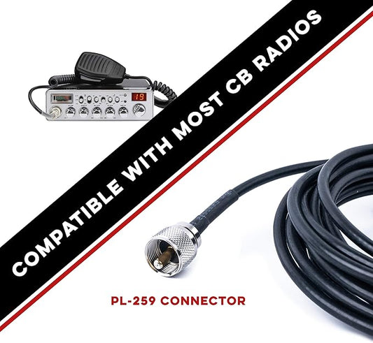 Nagoya CB-72 High-Performance 28" CB Antenna Kit - Universal 26-28 MHz Coverage with Heavy-Duty Magnetic Mount, Includes 18' RG-58A/U Cable & PL-259 Connector for Effortless Installation