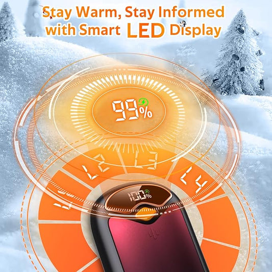 Hand Warmers Rechargeable - Magnetic Electric Hand Warmers 2 Pack, LED Display, 4 Settings Fast Heating Reusable Portable Heater Handwarmers for Golf Hunting Camping Essentials, Gifts for Men Women