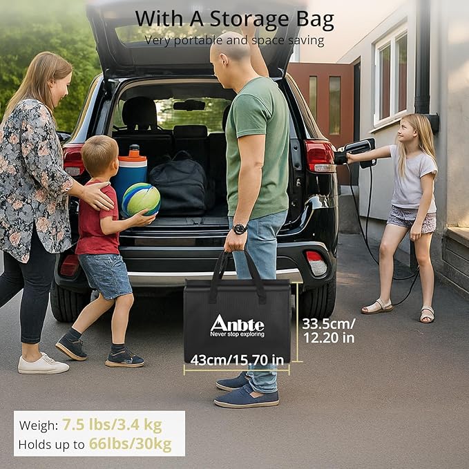 Anbte 3ft Tri-fold Camping Table Max 29.5", 3 Adjustable Heights Aluminum Folding Camping Table with Storage Bag, Lightweight, Portable Handle for Travel Outdoor Beach Picnic, 35" x 16", Black