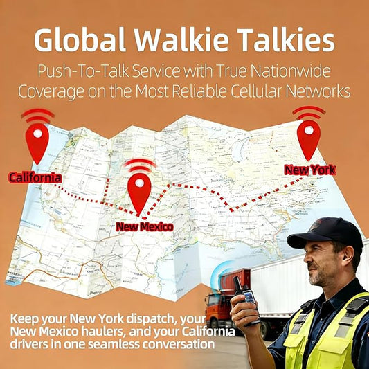 Lifetime Free Global Rapid Walkie Talkies Unlimited Range Nationwide PTT 4G LTE PoC Long Range Two Way Radio 5000 Miles Long Distance Radios for Family,Logistics,Construction (6 Pack with SIM)