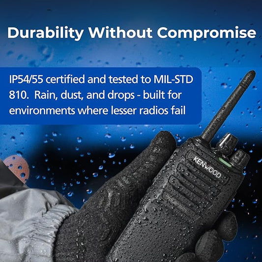 KEWOOD NX-P1302AU ProTalk 2W Business Two-Way Radio – Simple Setup, 64 Channels, Upgradeable to Digital, Long-Lasting 19.5 Hour Battery, Loud 1,000 mW Speaker, MIL-STD 810 & IP54/55 Rating