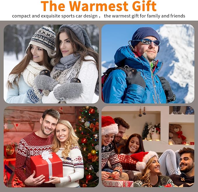 Hand Warmers Rechargeable 2 Pack, 10000mAh Electric Hand Warmers, Reusable Portable Pocket Heater, LED Display & 3 Levels, Gifts for Christmas, Outdoor, Golf, Travel, Hunting, Camping
