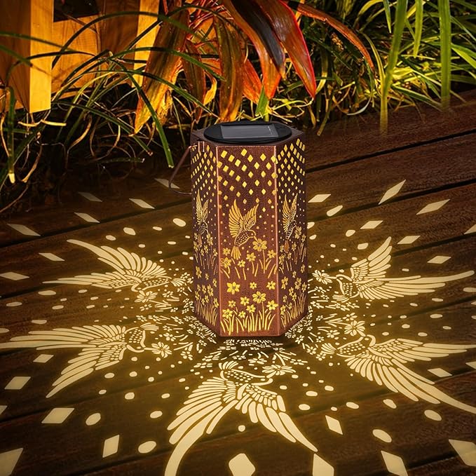 Christmas Gifts for Women Men Mom - Hummingbird Solar Lights Outdoor - Mothers Day Gifts, Solar Lanterns Outdoor Waterproof Garden Decor for Outside, Patio, Yard