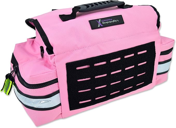 Lightning X Products Small EMT Medic First Responder Trauma EMS Jump Bag With Dividers - Ladies Pink