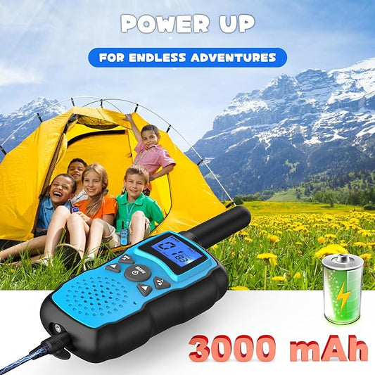Wishouse Walkie Talkies for Kids Adult Long Range Rechargeable 3 Pack,Boy Wearable Walky Talky Set 2 Way Radio with USB Charger Battery,Camping Games Toy Birthday Xmas Gift for Girl Children Family